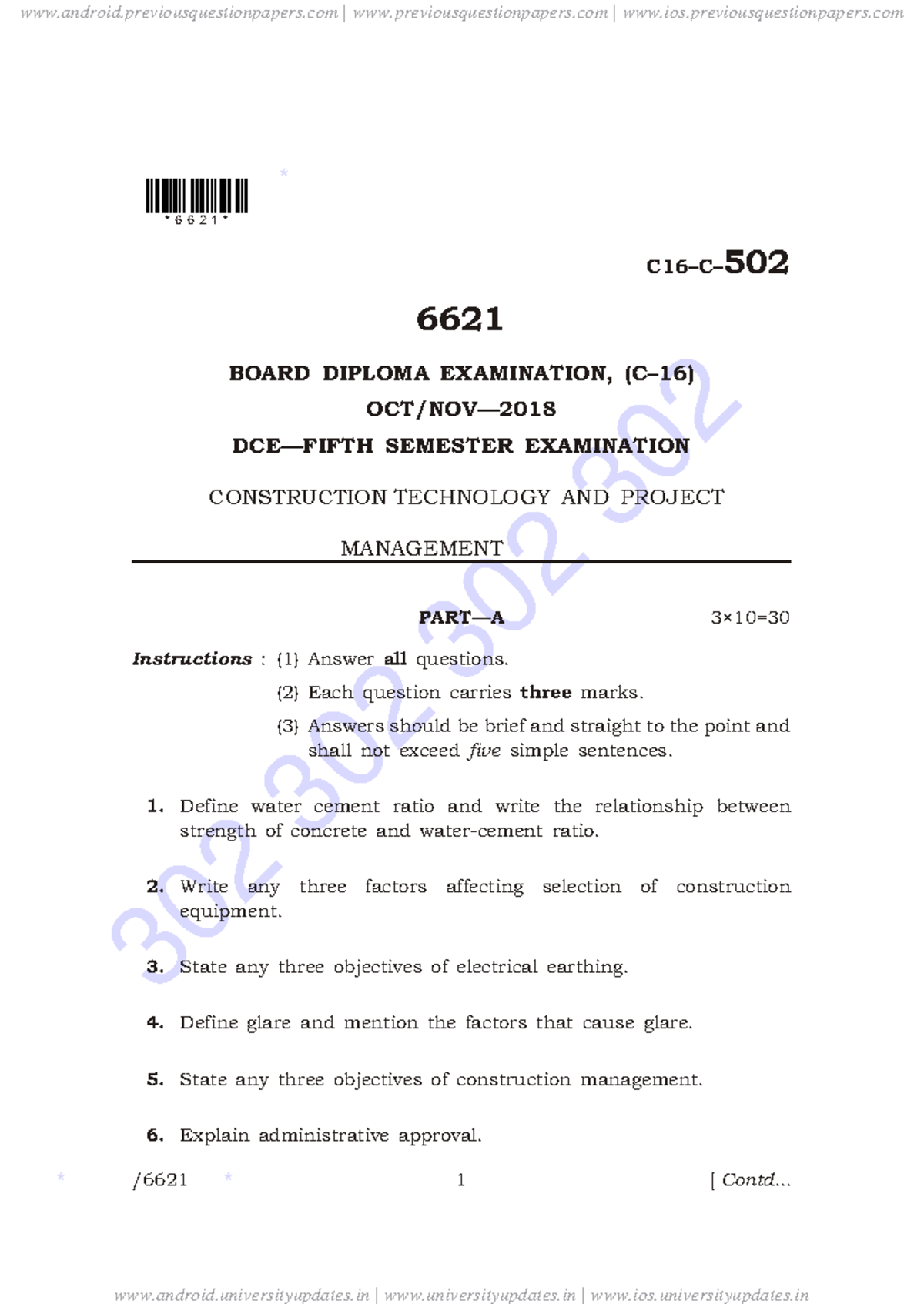 C16 Construction Technology & Project Management Midterm Exam 6621 ...