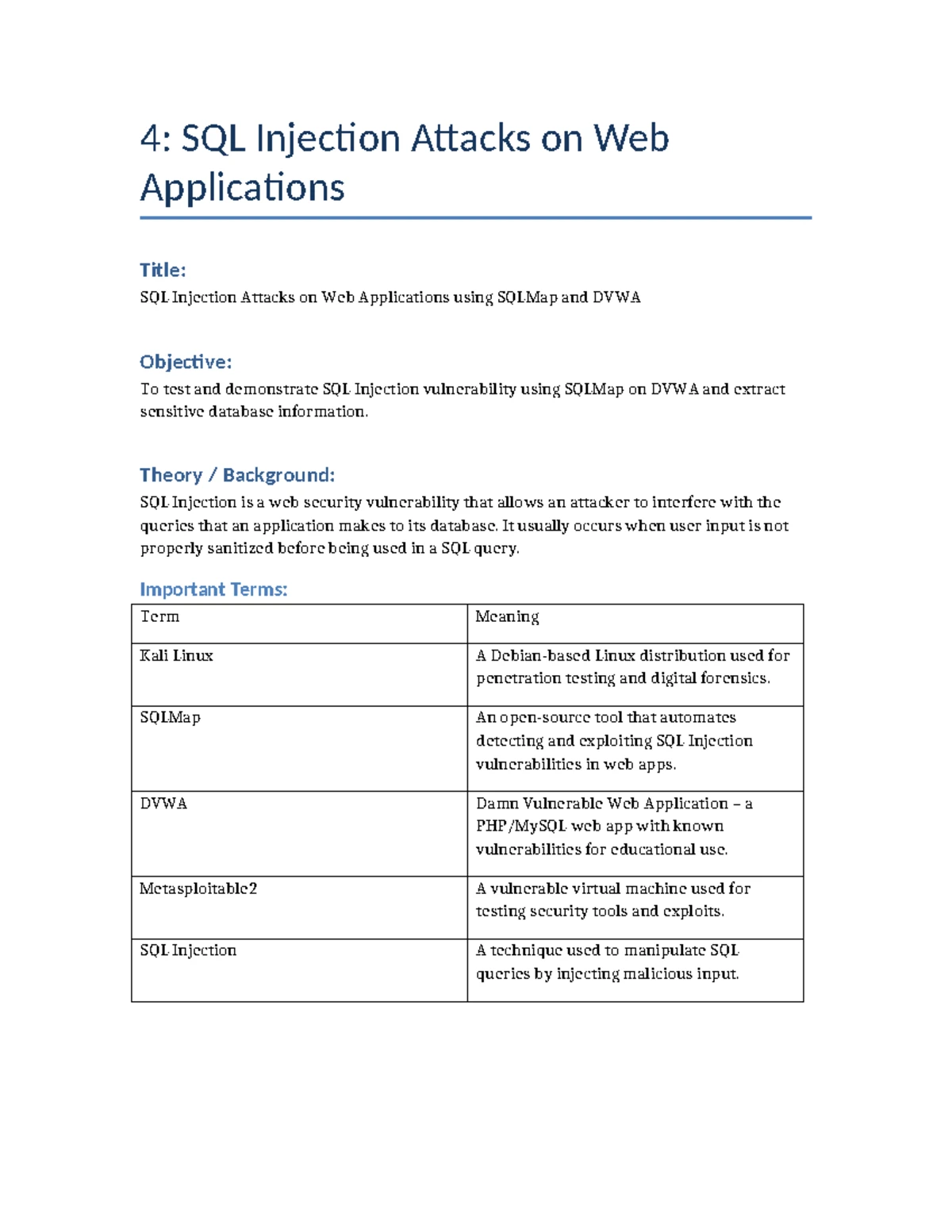 2: Vulnerability Scanning & Assessment with OpenVAS and Nikto - Studocu