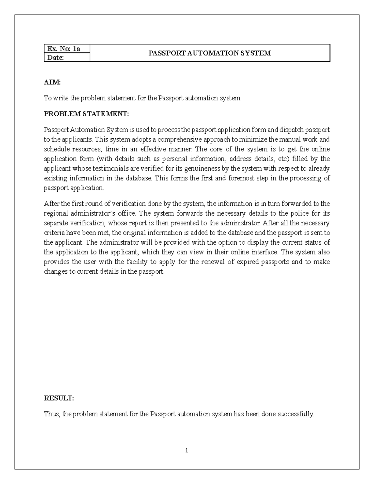 SE LAB Manual: Passport Automation System Documentation and Diagrams ...