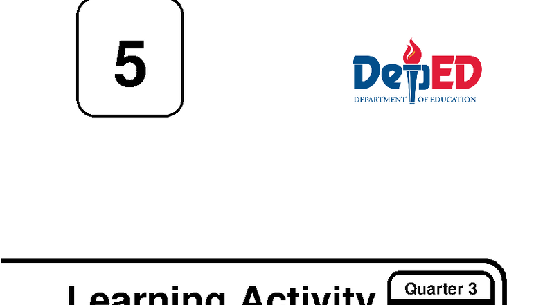 Q3 LAS English 5: Lesson 2 Activity Sheet (Week 4) - Studocu