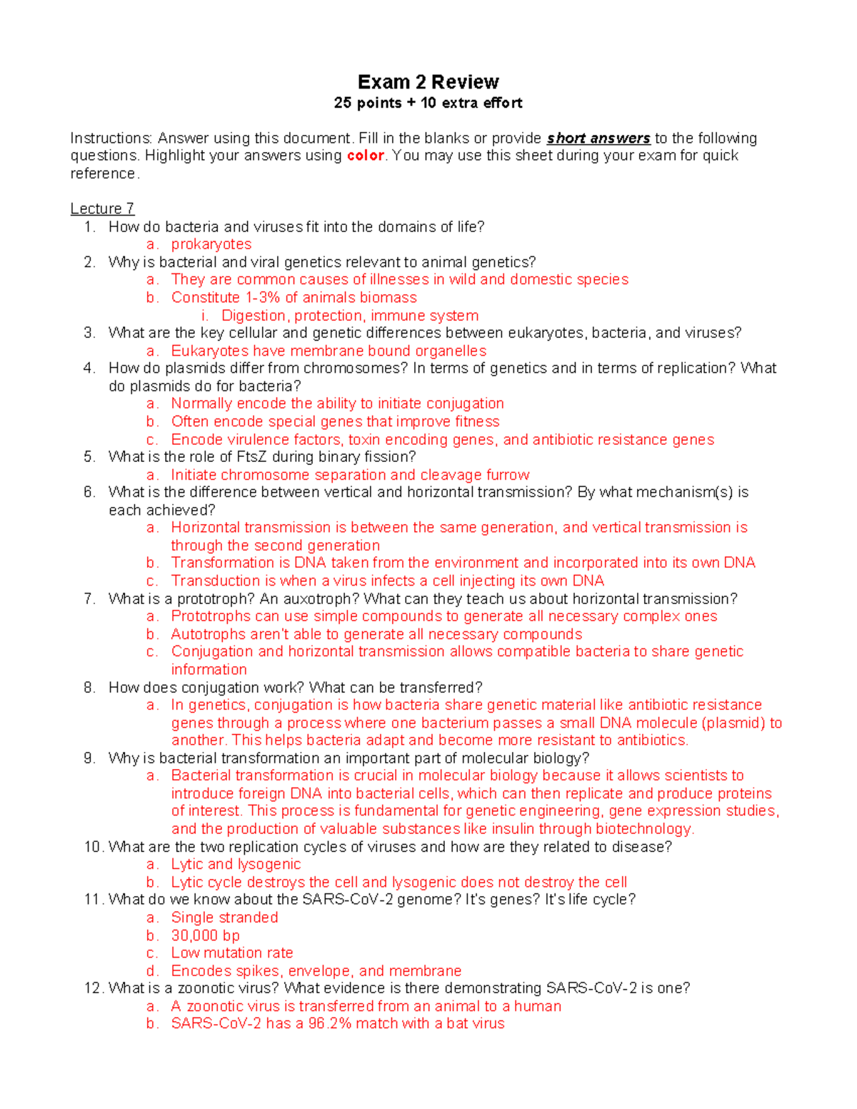 Exam 2 Review: Key Concepts in Bacterial and Viral Genetics - Studocu