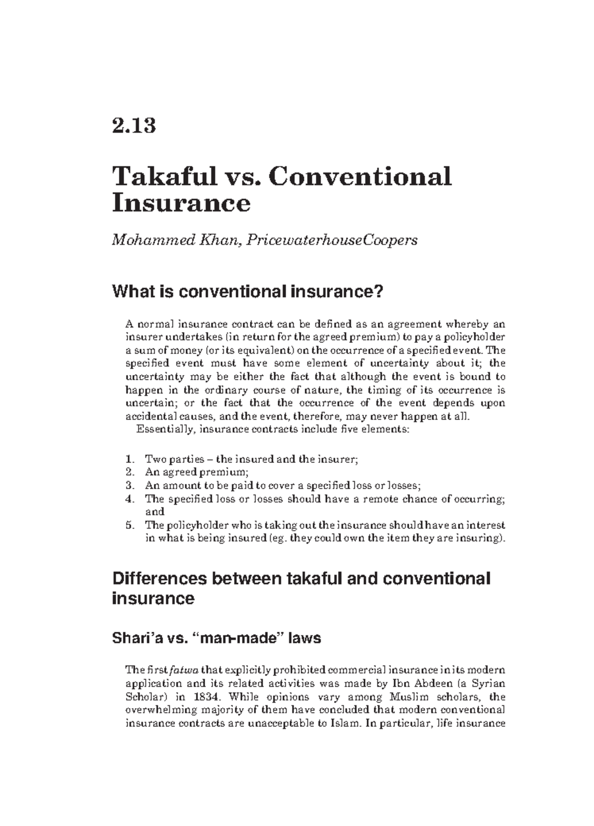 Takaful vs Conventional Insurance: Key Differences & Insights - Studocu