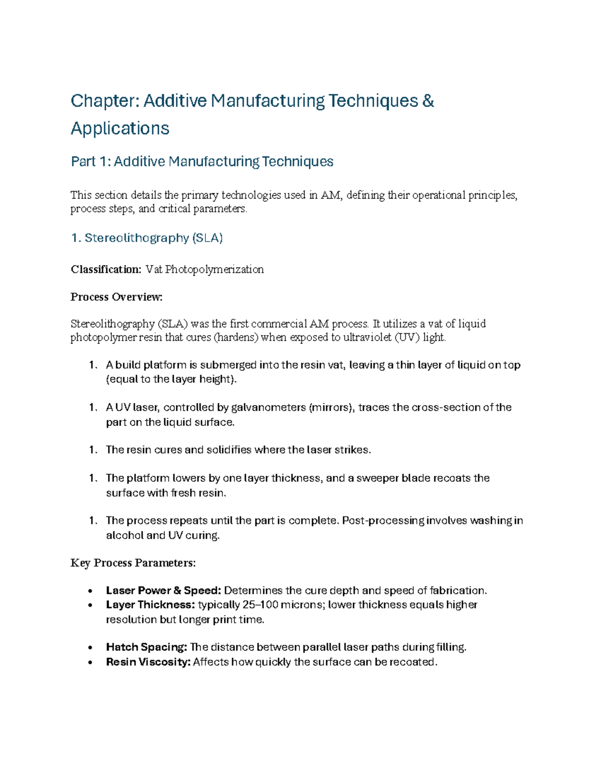 Chapter 3D3: Additive Manufacturing Techniques & Applications Part 1 ...