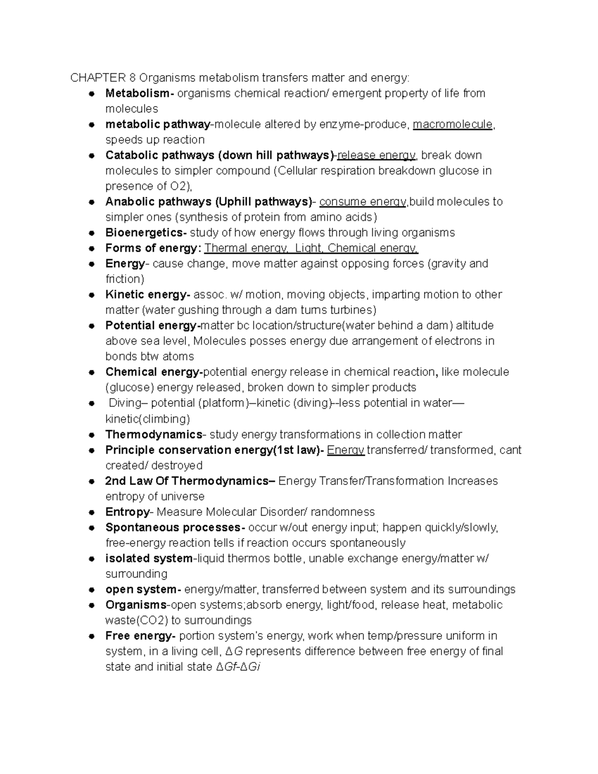 CHAPTER 9 & 10 Study Guide: Cellular Respiration & Photosynthesis ...