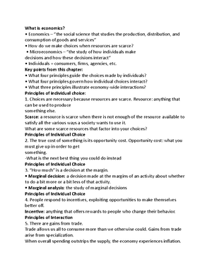Econ ch 9 - Lecture notes from ch 9 - Chapter 9 Decision making by ...