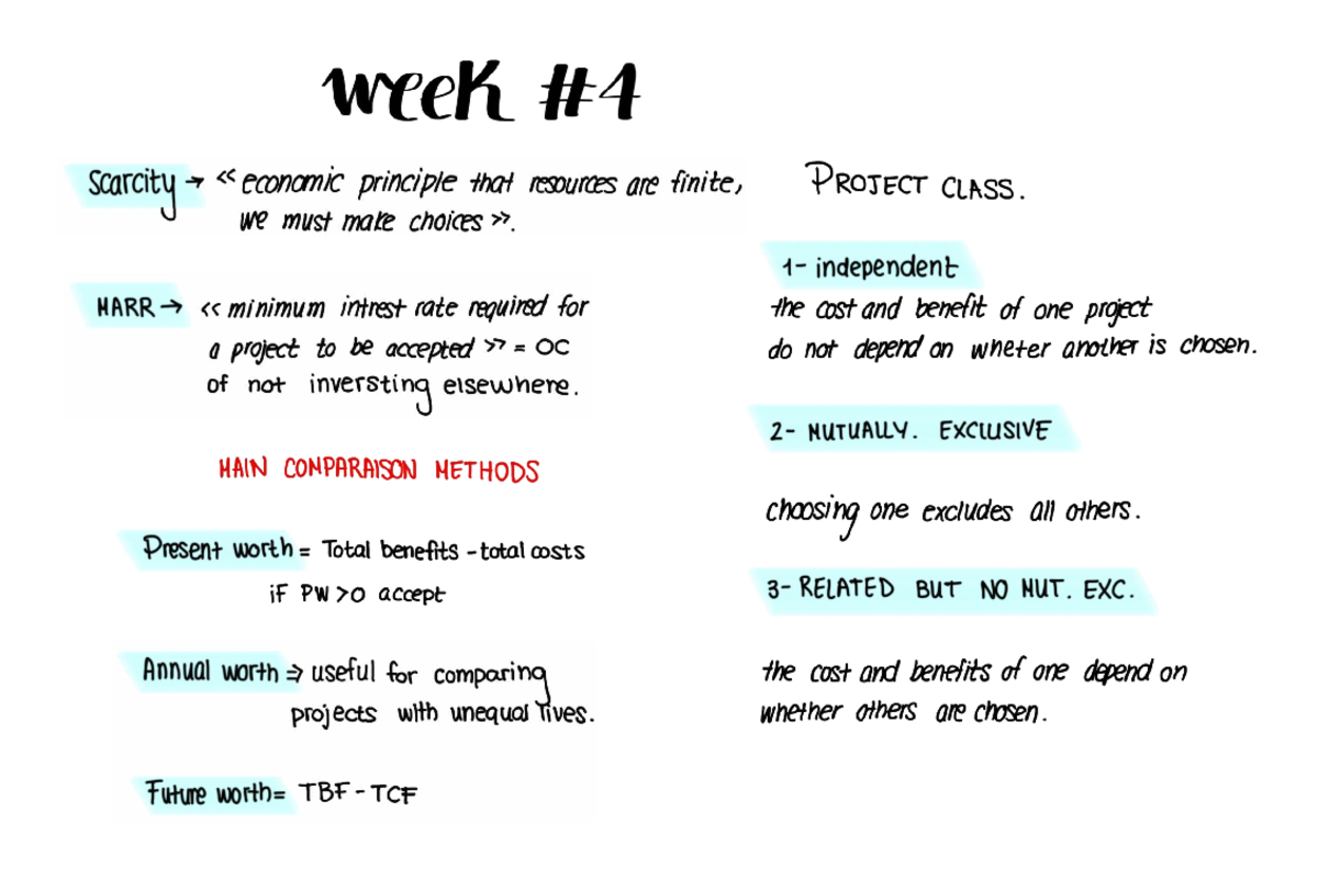 Week 4 ENG 301 - Scarcity Principle & Project Choices Notes - Studocu