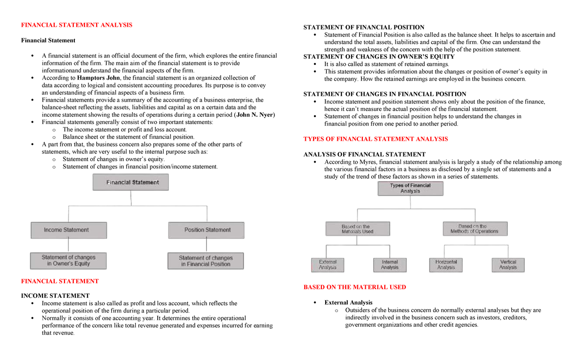 FIN 101: Financial Statement Analysis Overview and Key Techniques - Studocu