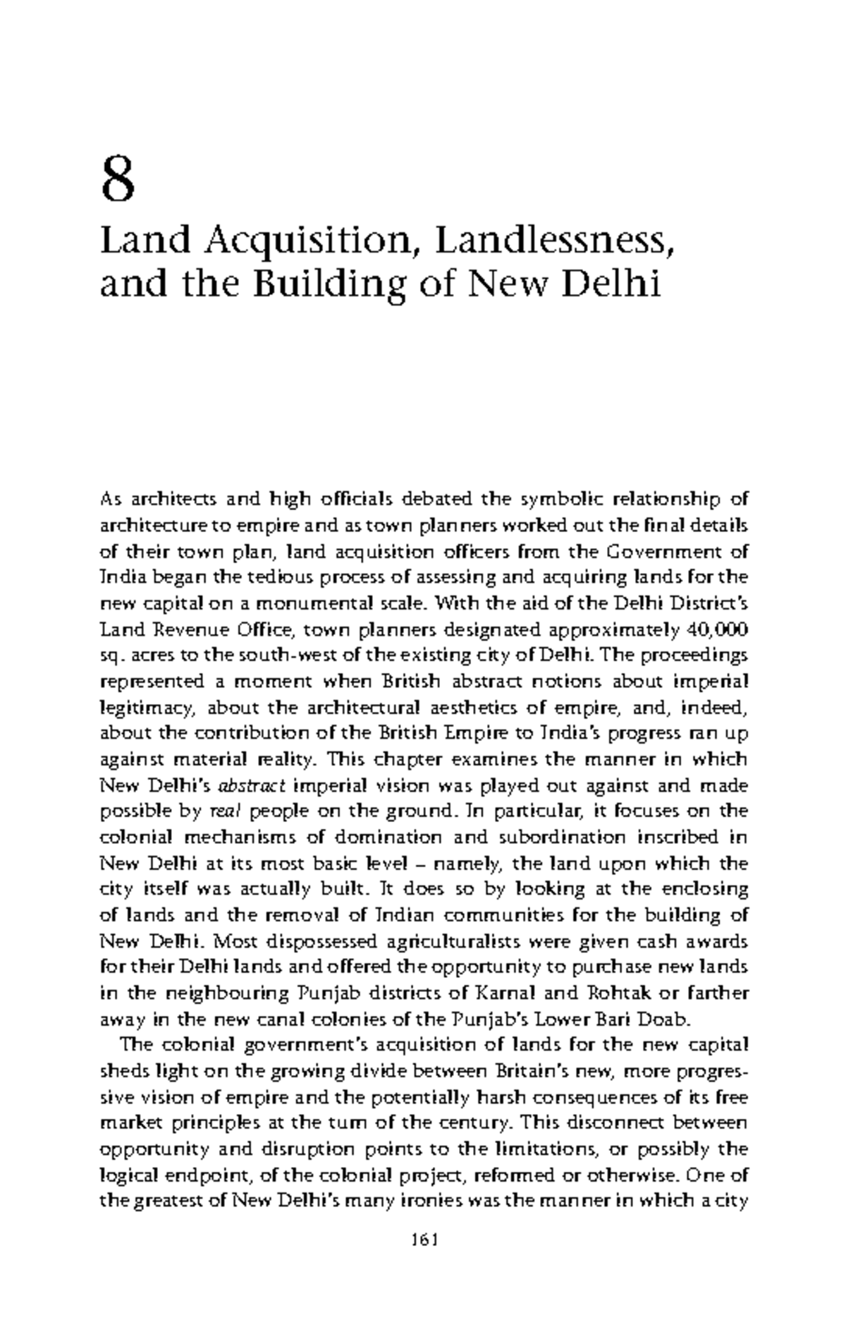Land Acquisition and Displacement in New Delhi: A Colonial Perspective ...