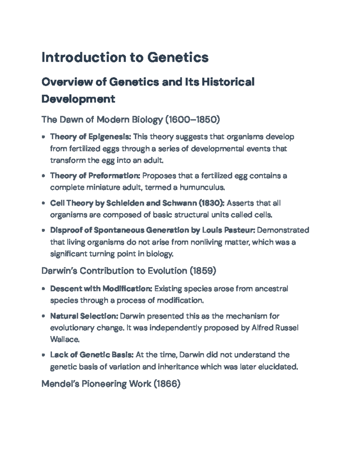 Introduction to Genetics: Historical Overview and Modern Developments ...
