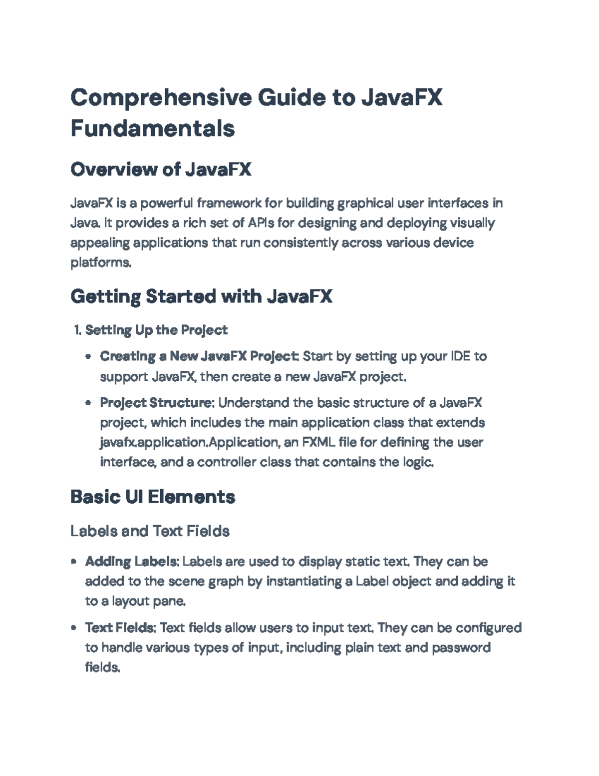 Comprehensive Guide to JavaFX: UI Elements & Application Development ...