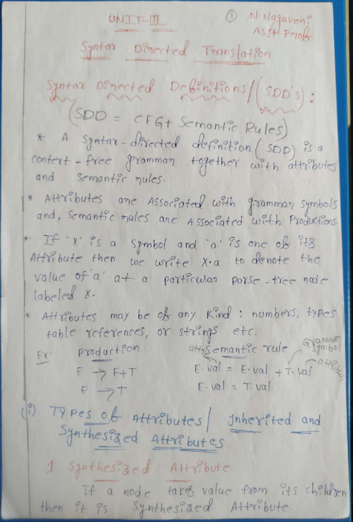 CD UNIT 3 - Context-Free Grammar and Semantic Rules Notes - Studocu