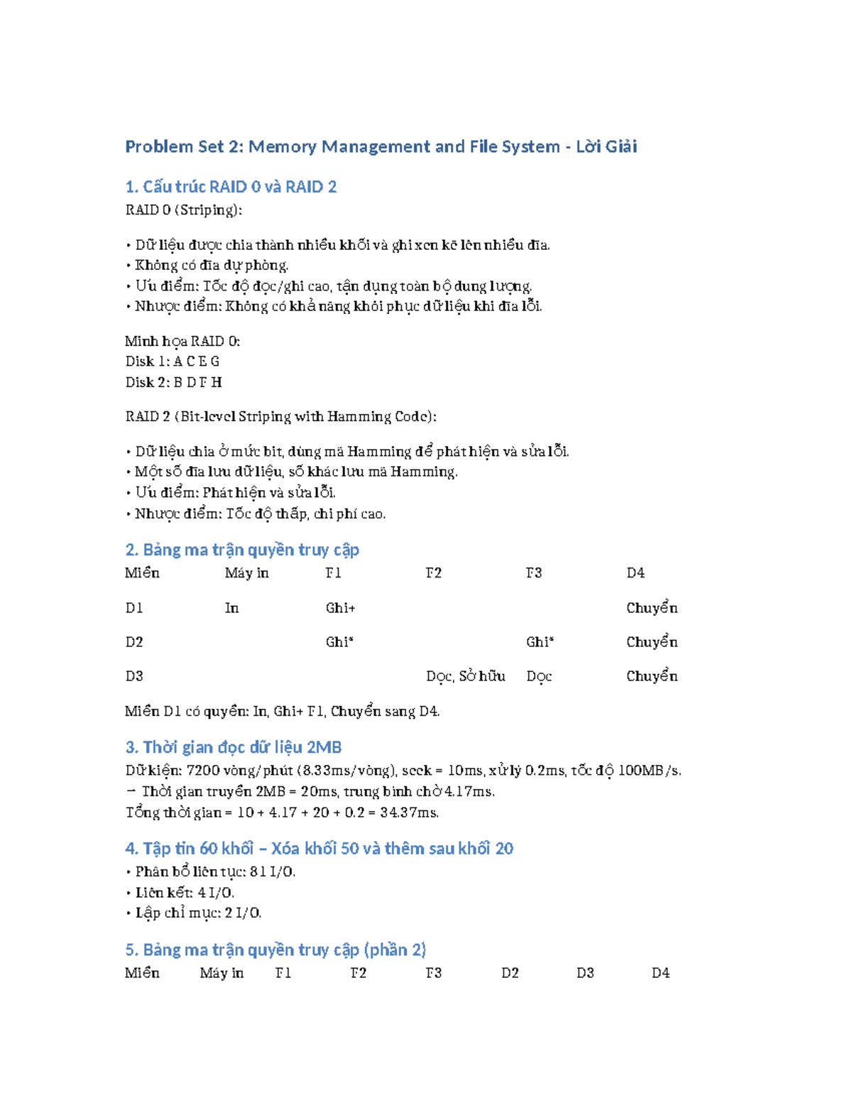 Problem Set 2: Memory Management & File System Solutions - Studocu