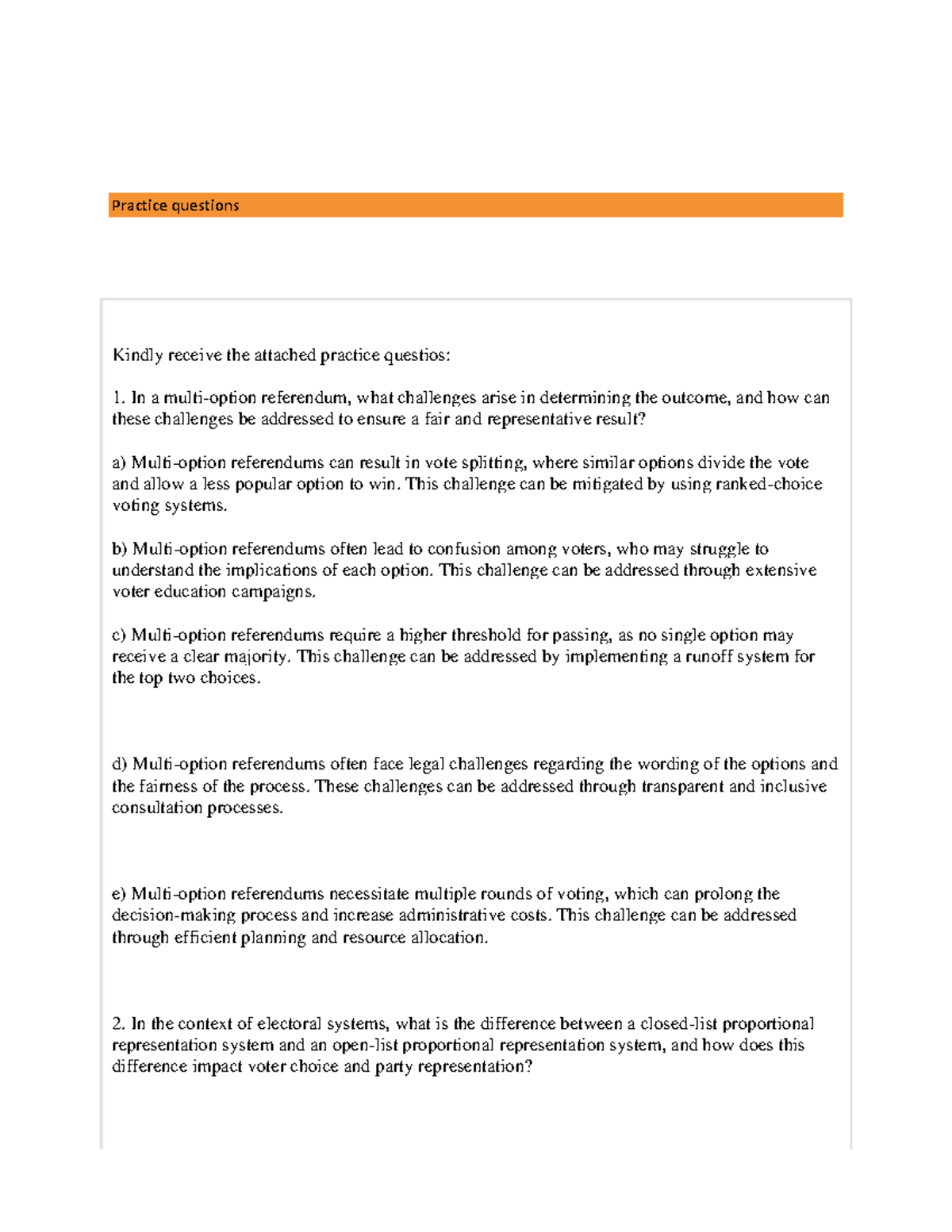 PLC2601 Final Exam Practice Questions and Answers - Studocu