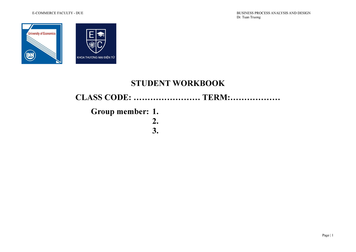System Analysis and Design Workbook - Module Notes (Term: XXXX) - Studocu
