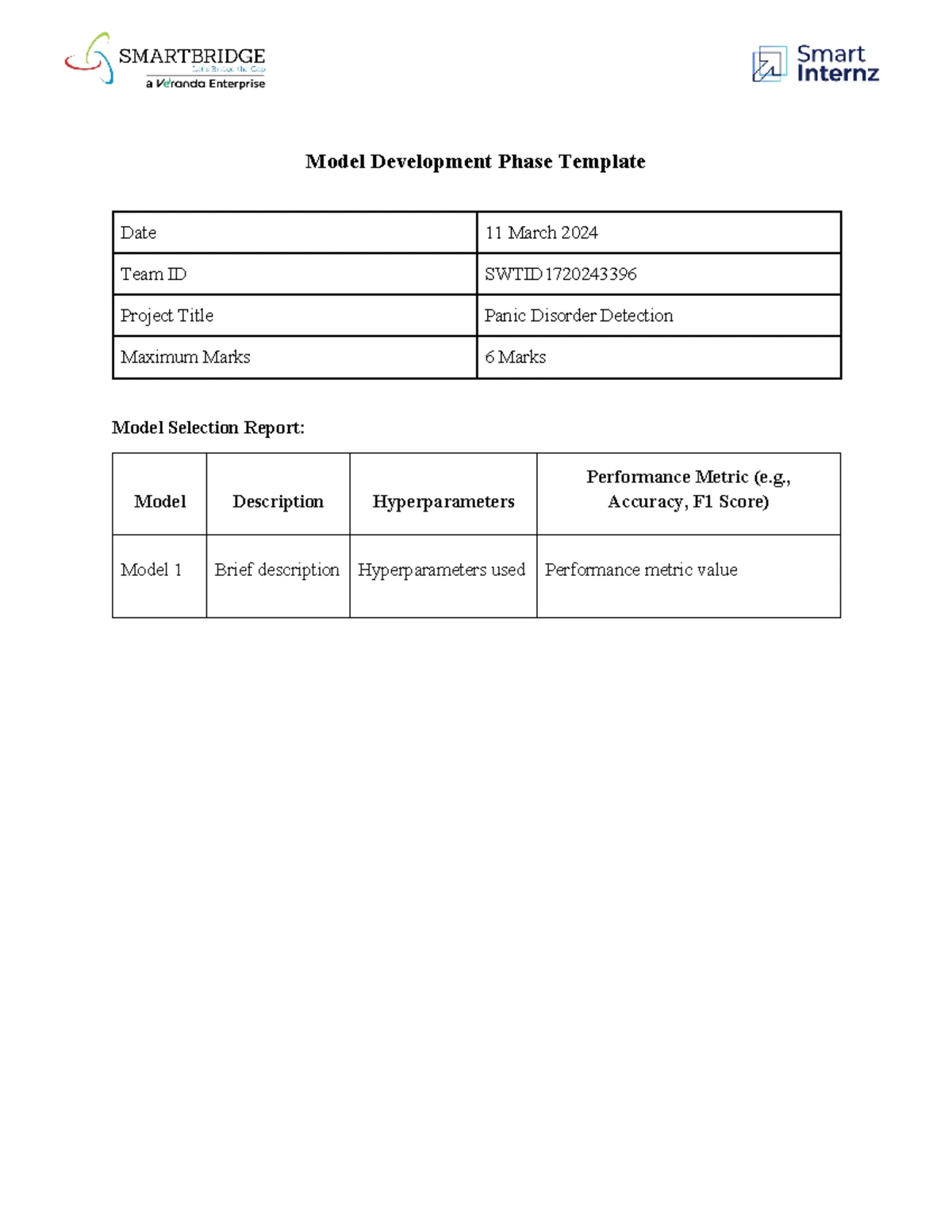 SWTID Panic Detection Disorder Feature Selection Report Template - Studocu