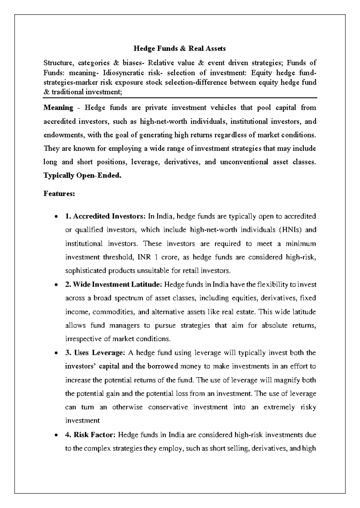 Hedge Funds Notes: Strategies, Structures, and Investment Insights ...
