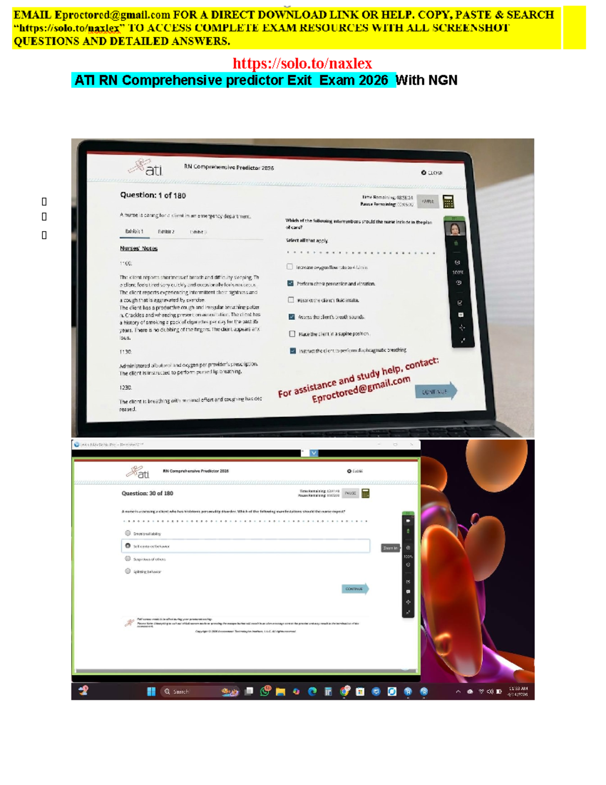 ATI RN Comprehensive Predictor Exit Exam 2026: Latest Q&A with NGN ...