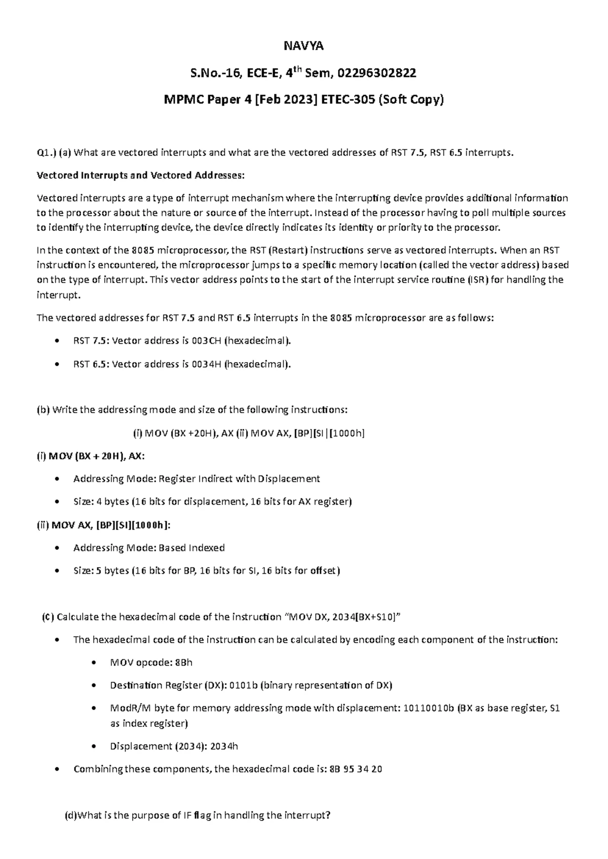 **MPMC Paper 3 - Understanding Microprocessor Concepts & Instructions ...