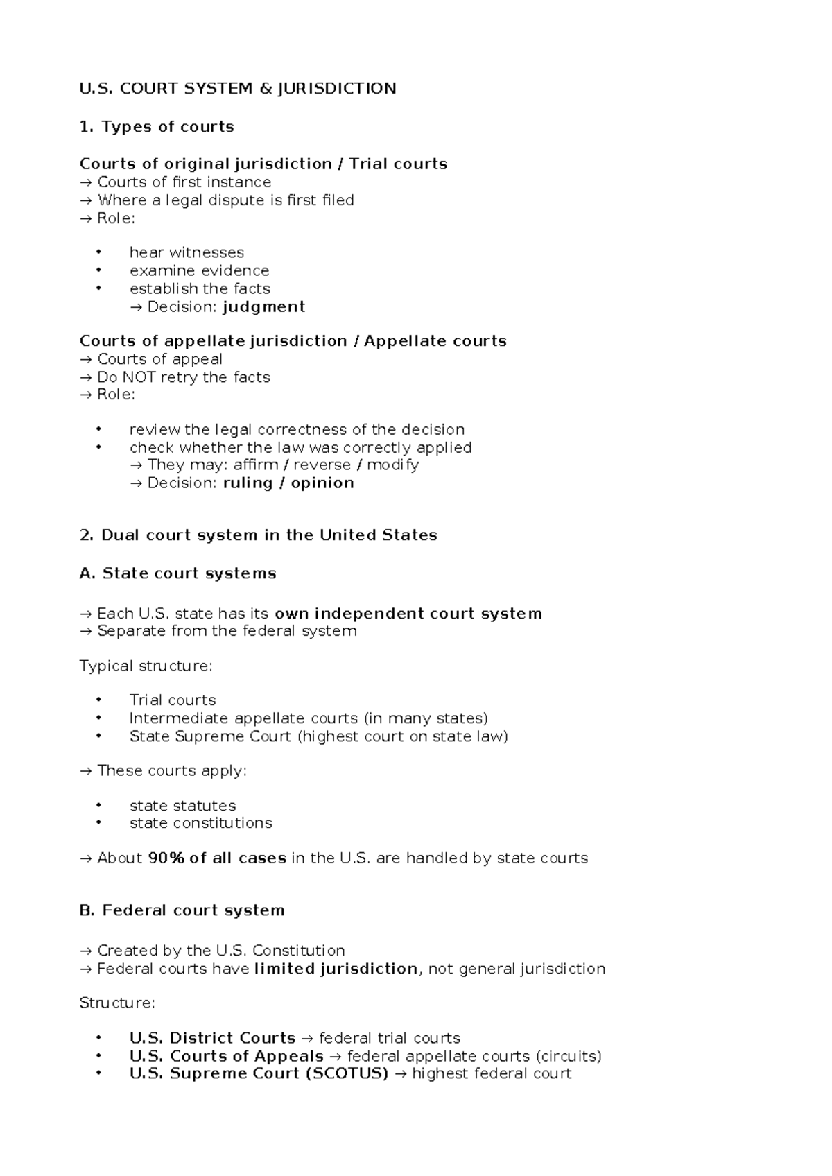 U.S. Court System Jurisdiction Overview: Types, Structure, and Key ...