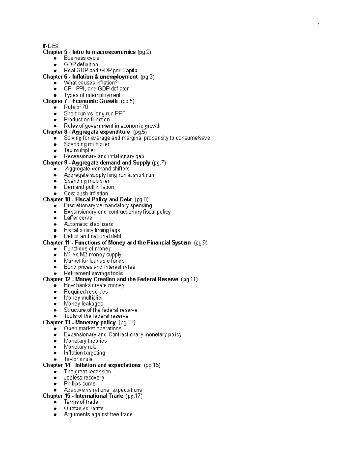 Macro Economics Cheat Sheet: Key Concepts & Summary Notes - Studocu