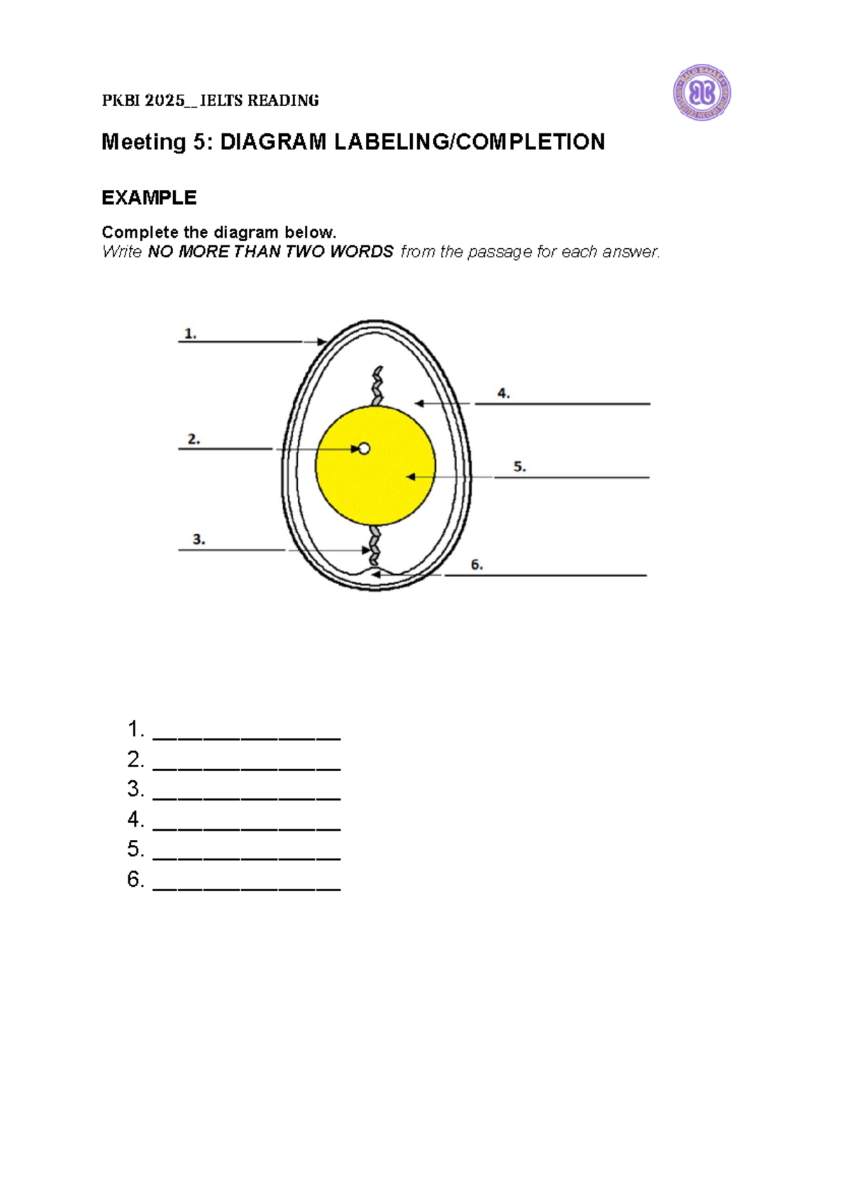 Meeting 5 Diagram Labeling Questions - English Education - PKBI 2025 ...