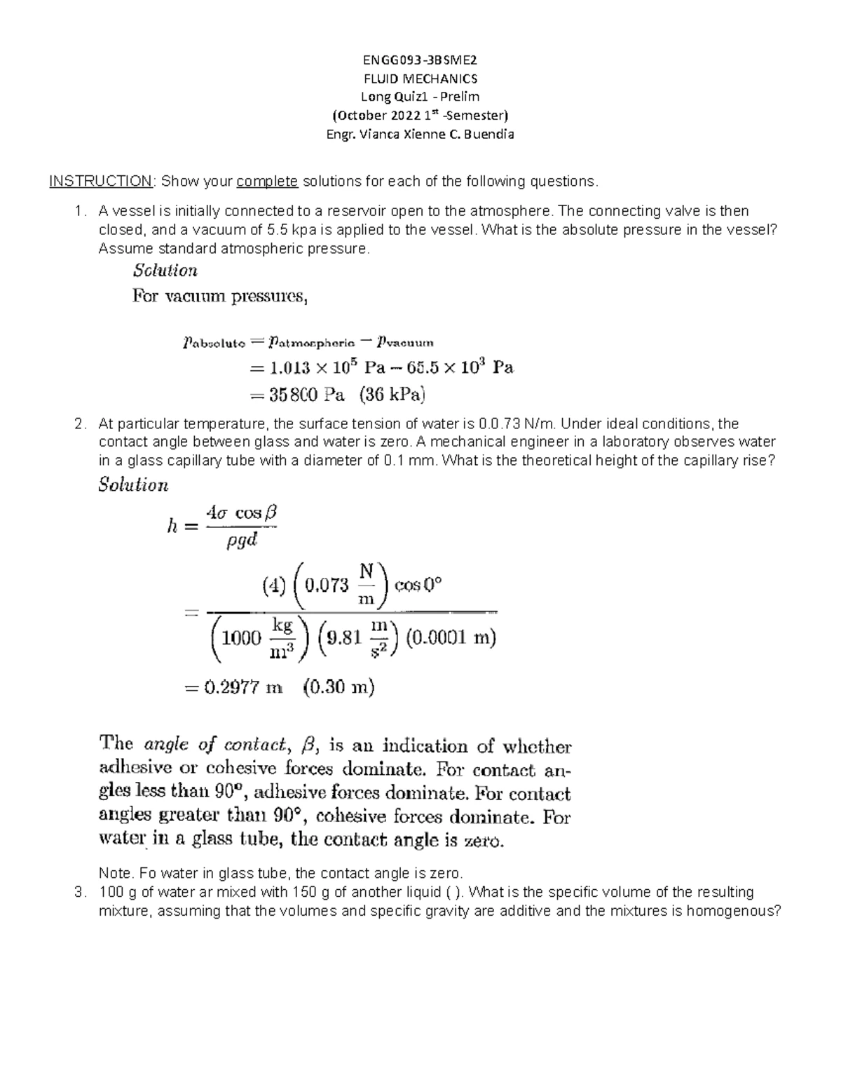 Fluid Mechanics LAB - Exp 1: Viscosity Measurement via Ball Drop - Studocu