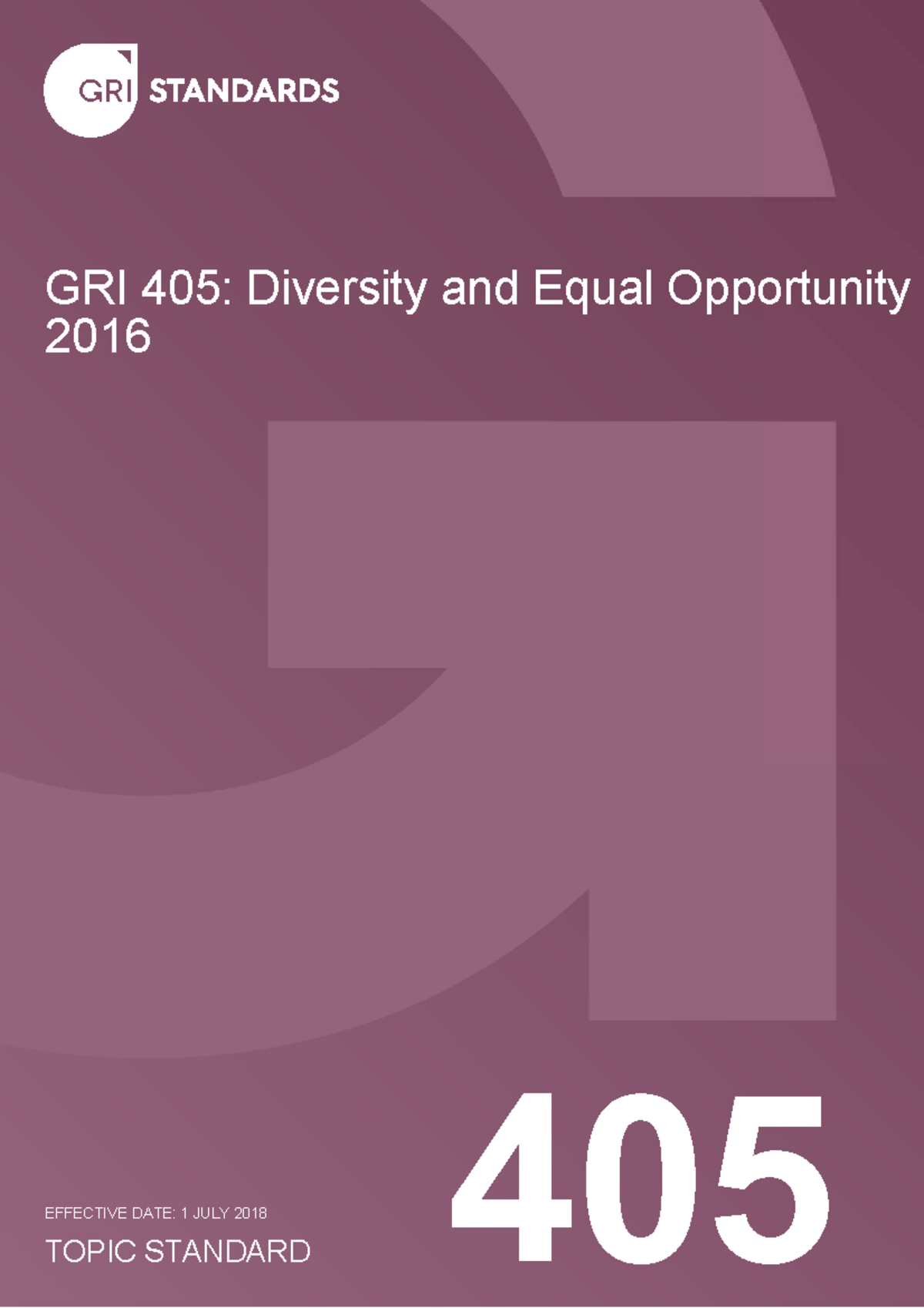 GRI 405: Diversity and Equal Opportunity Standard Overview 2016 - Studocu