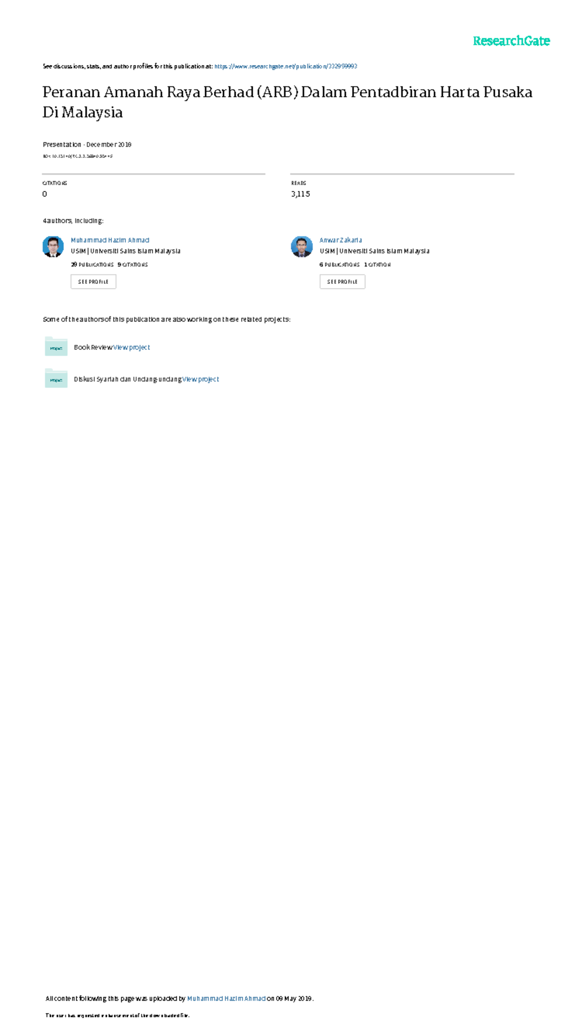 Peranan Amanah Raya Berhad (ARB) Dalam Pengurusan Harta Pusaka Malaysia ...