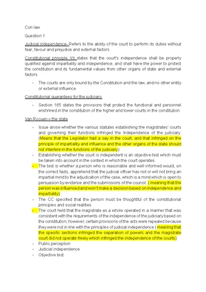 Constitutional Law Tutorial Questions Memo - Week 3 (CL 101) - Studocu