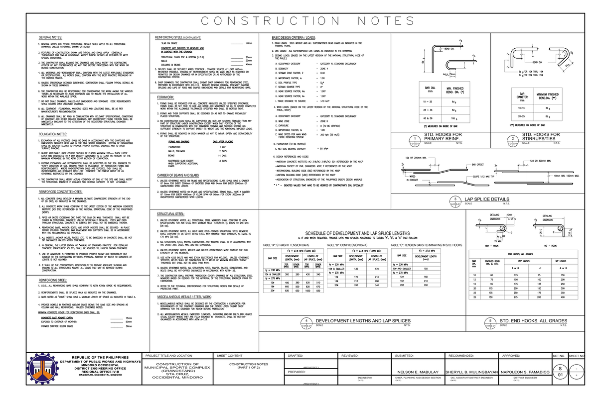 REV PLAN 21EB0119 Construction Notes Part 1 of 2 - Studocu