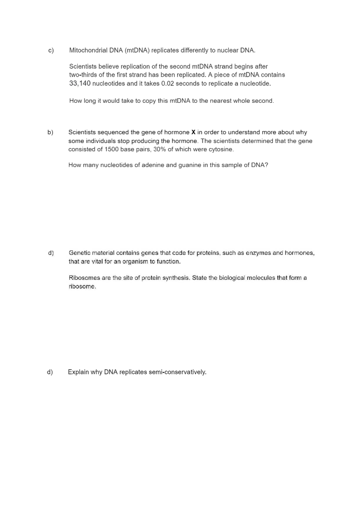 DNA Replication Homework (DNAreplicationhw-1) - 2021 - Studocu