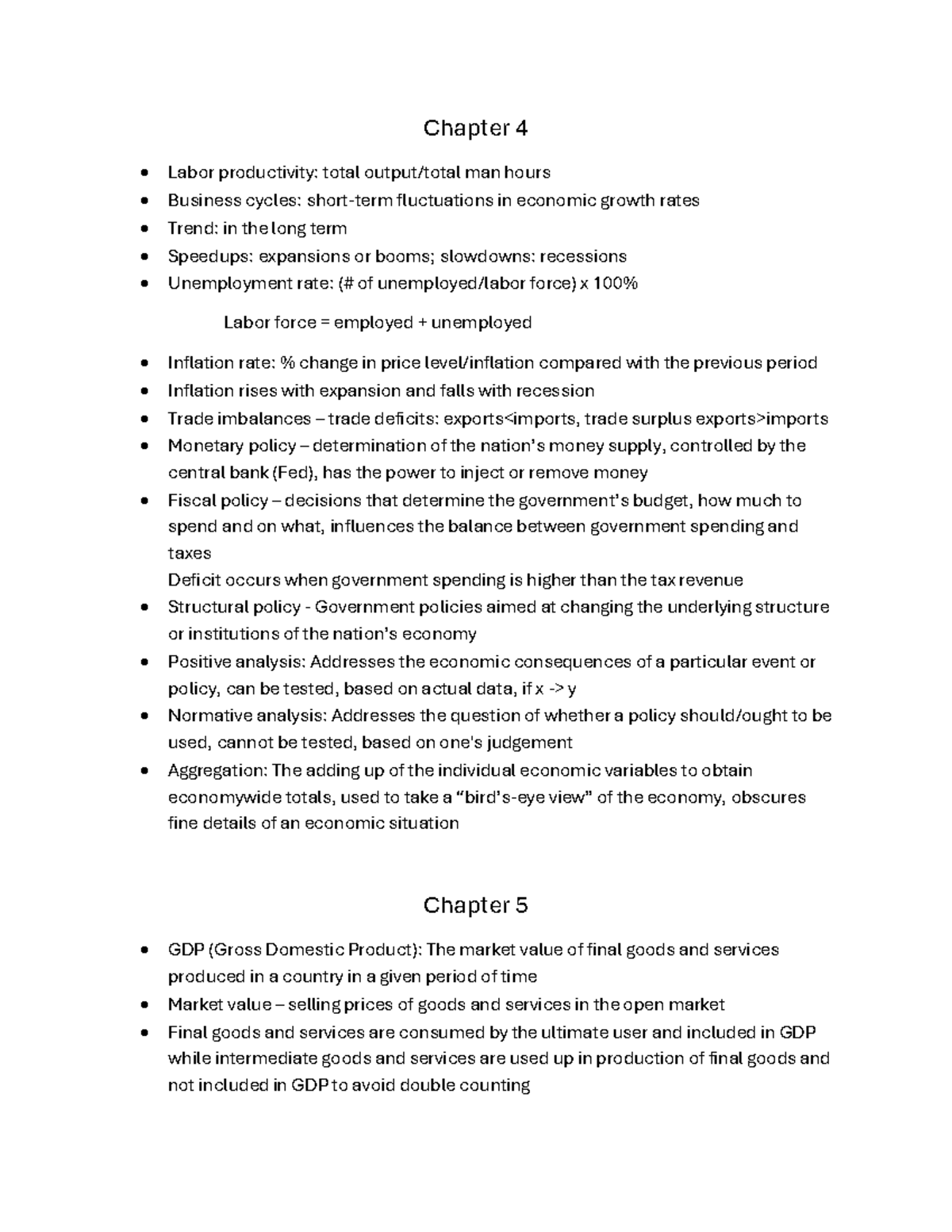 ECON 2010 Chapter Summaries: Key Concepts and Insights - Studocu
