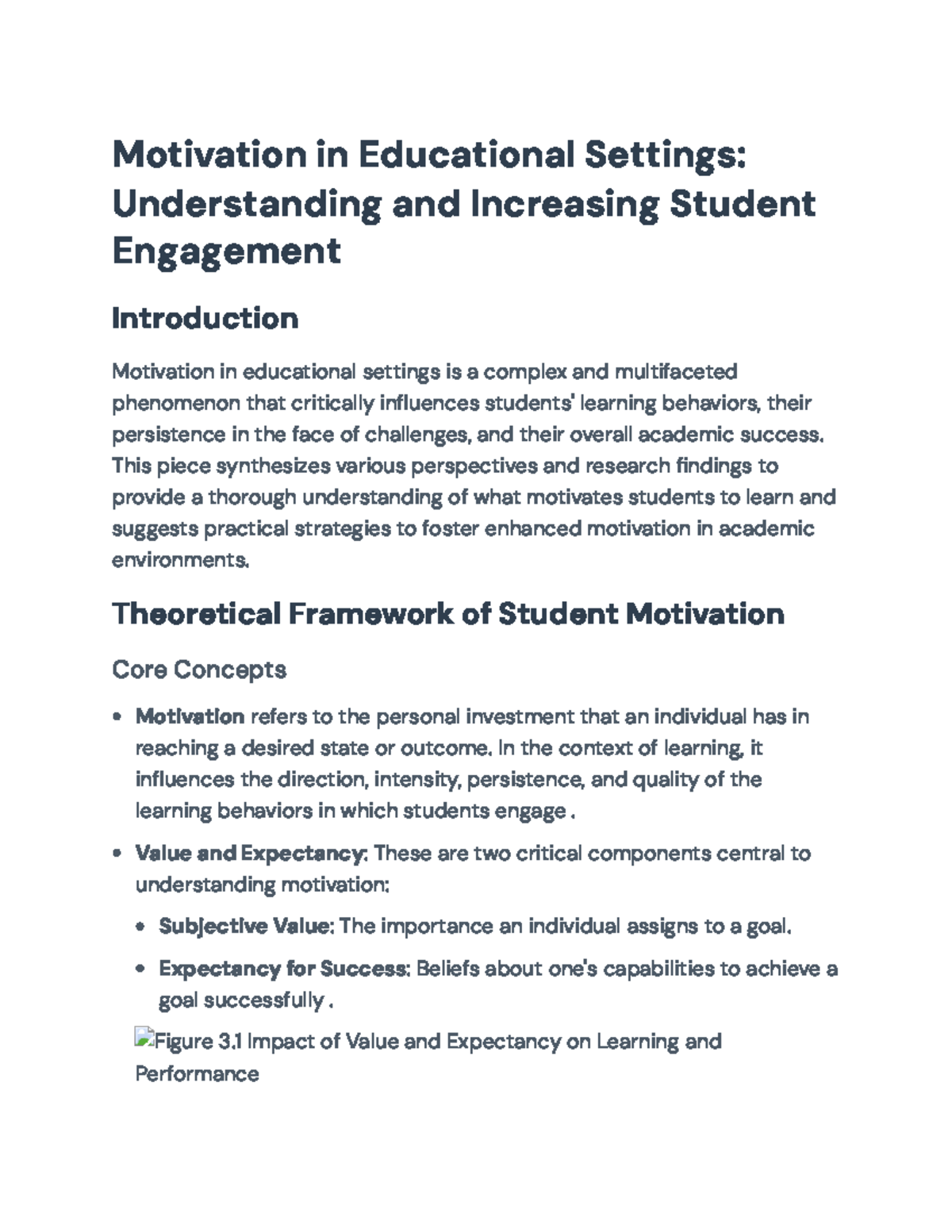 Motivation in Educational Settings: Strategies for Enhancing Engagement ...