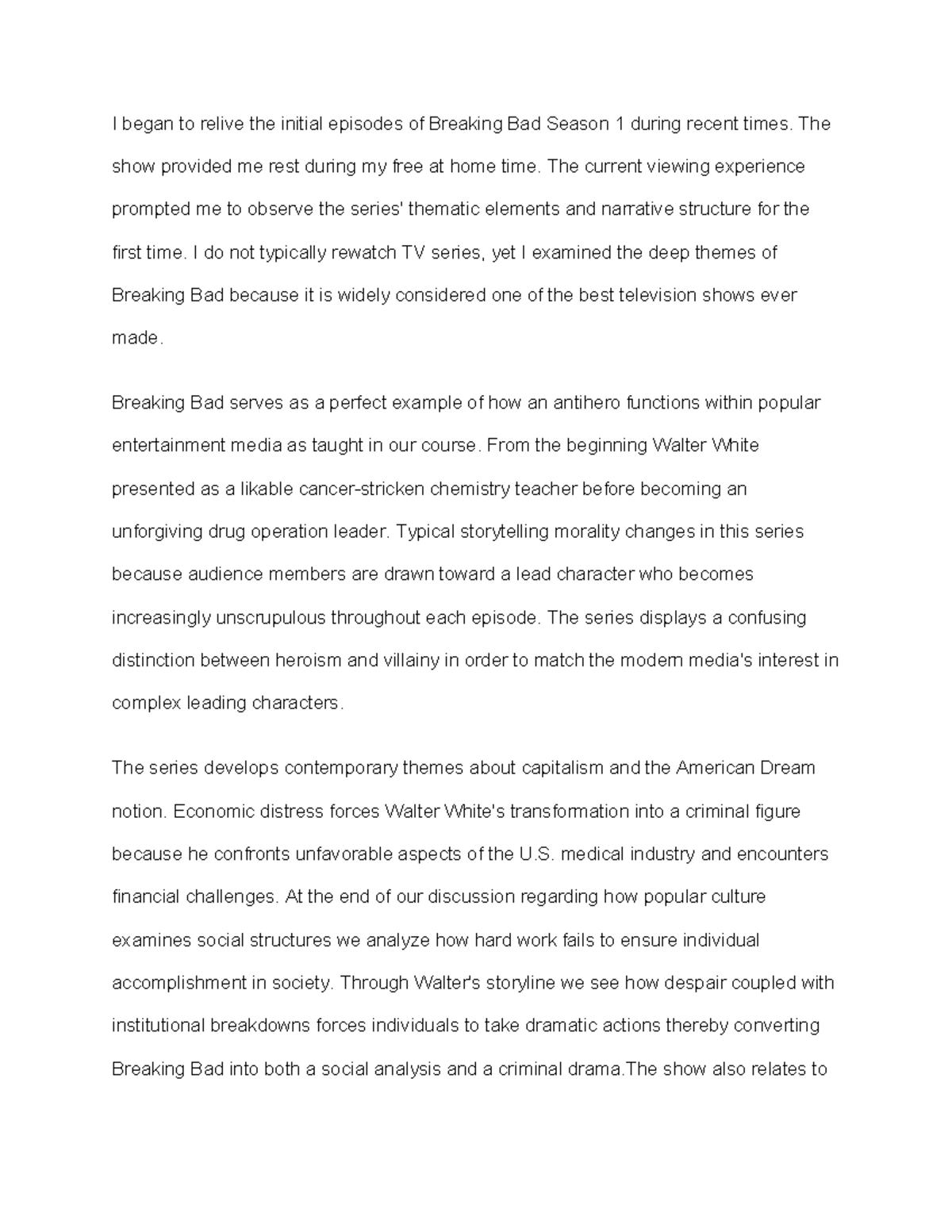 Breaking Bad Analysis: Themes & Narrative Structure Insights - Studocu