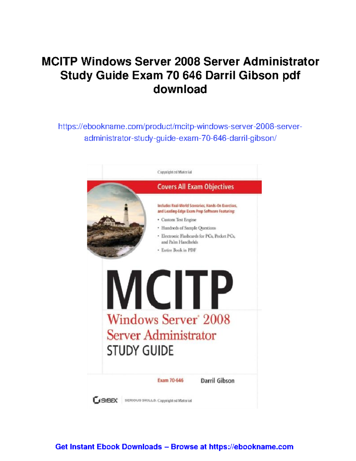 MCITP Windows Server 2008 Admin Study Guide for Exam 70-646 - Studocu