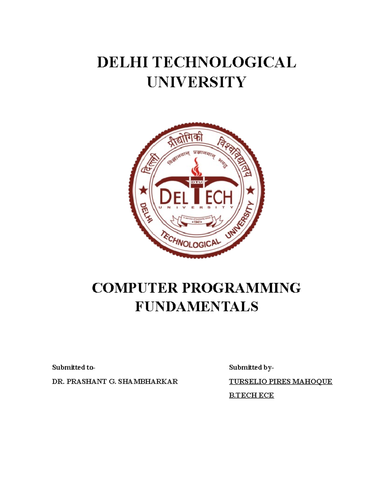 Computer Fundamentals Lab File: Programming Basics in C - Studocu