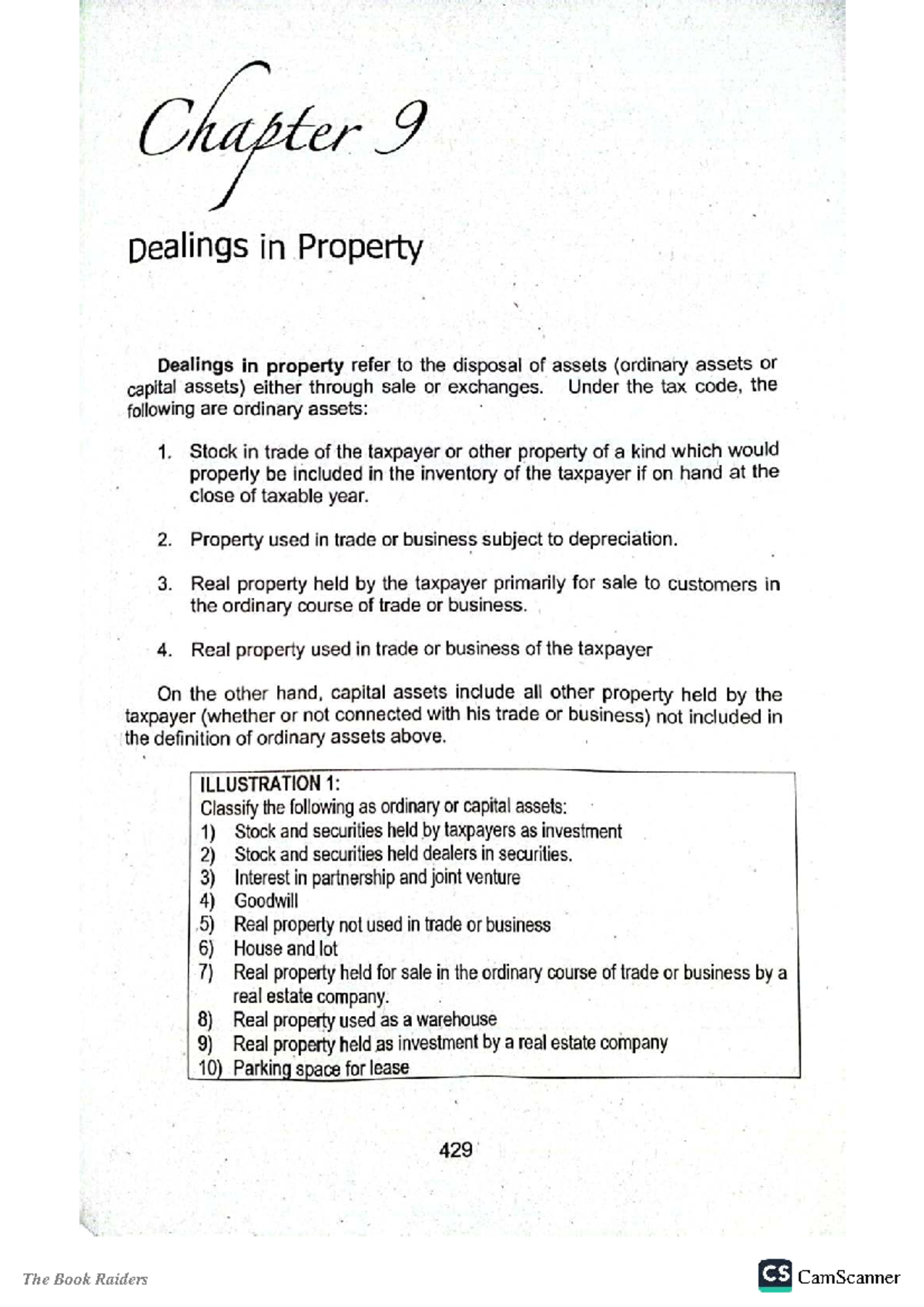 Chapter 9 - Dealings in Property: Understanding Asset Classification ...