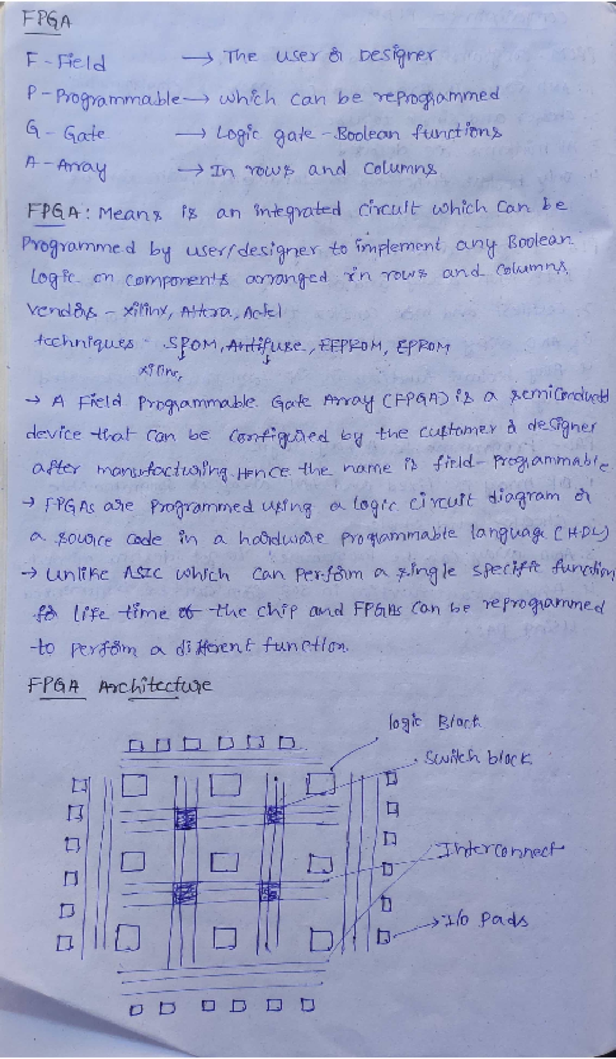 FPGA Notes: Understanding Field Programmable Gate Arrays - Studocu