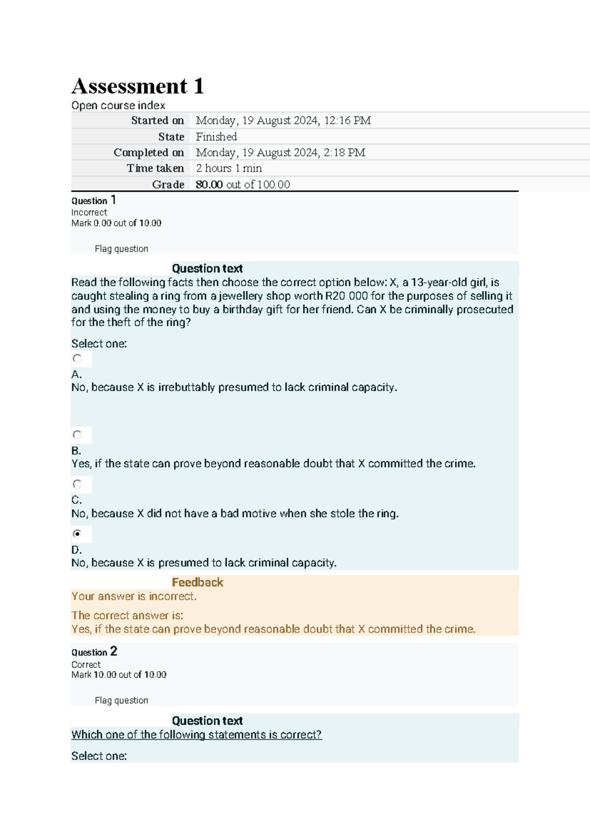 CRW2601 Assignment 1 Review & Responses 2024 - Studocu