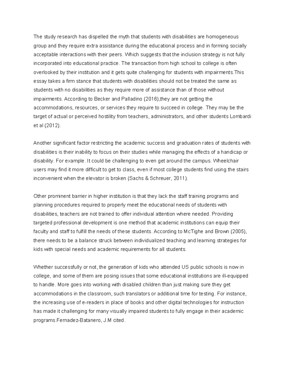 ENG1503 Assignment 2: Challenges and Supports for Students with ...