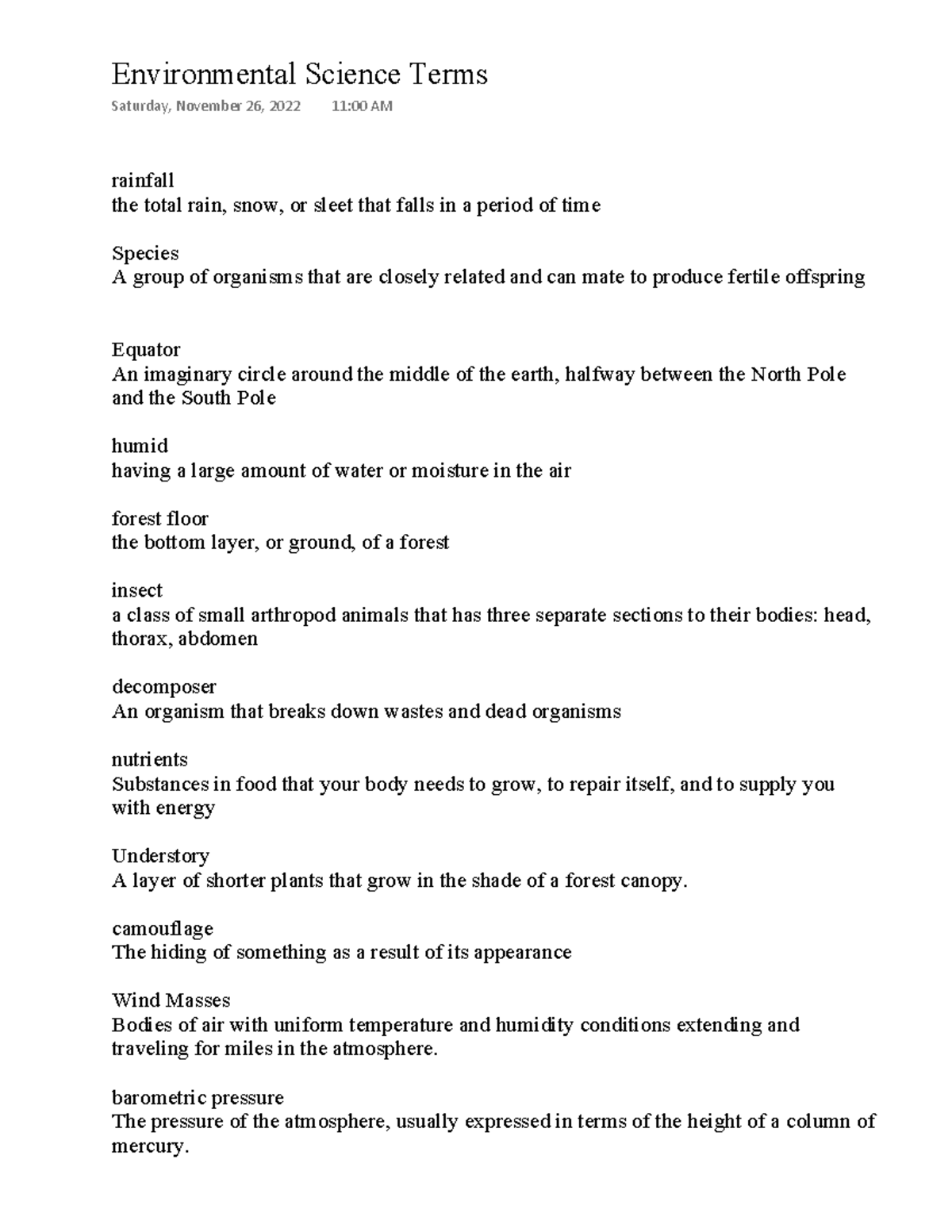 Environmental Science CH 12: Key Terms and Definitions - Studocu