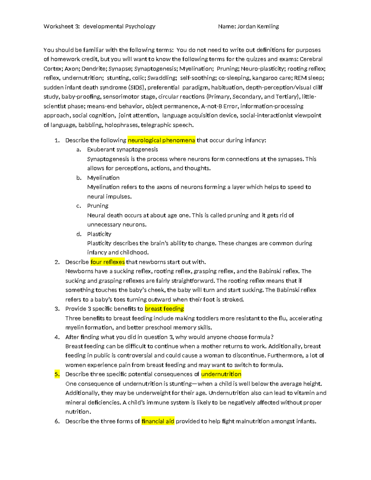 Chapter 3 Worksheet - Essay type homework questions for Ch 3 ...