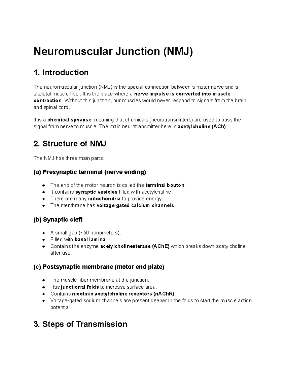 Neuromuscular Junction (NMJ): Structure, Function, and Clinical ...