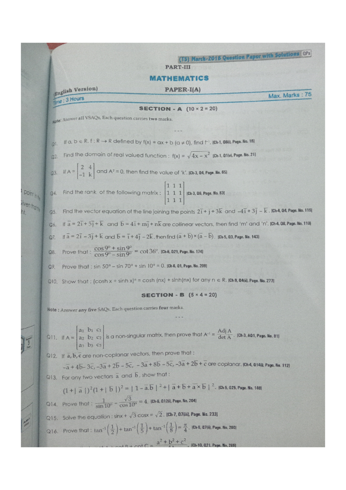 IA model papers - (TS) Question Paper with Solutions OPs MATHEMATICS ...