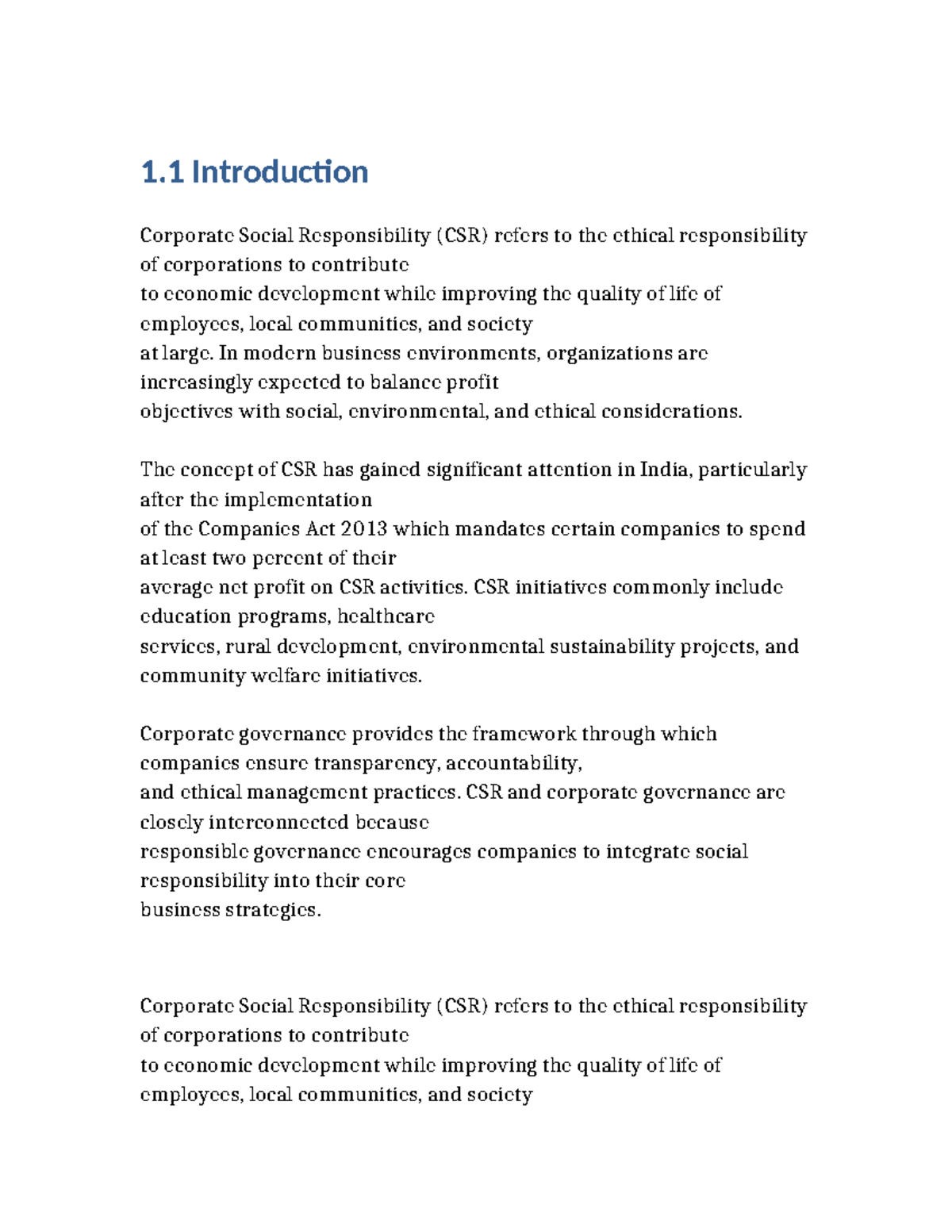Expanded CSR Project Overview for Indian Companies (CSR 101) - Studocu