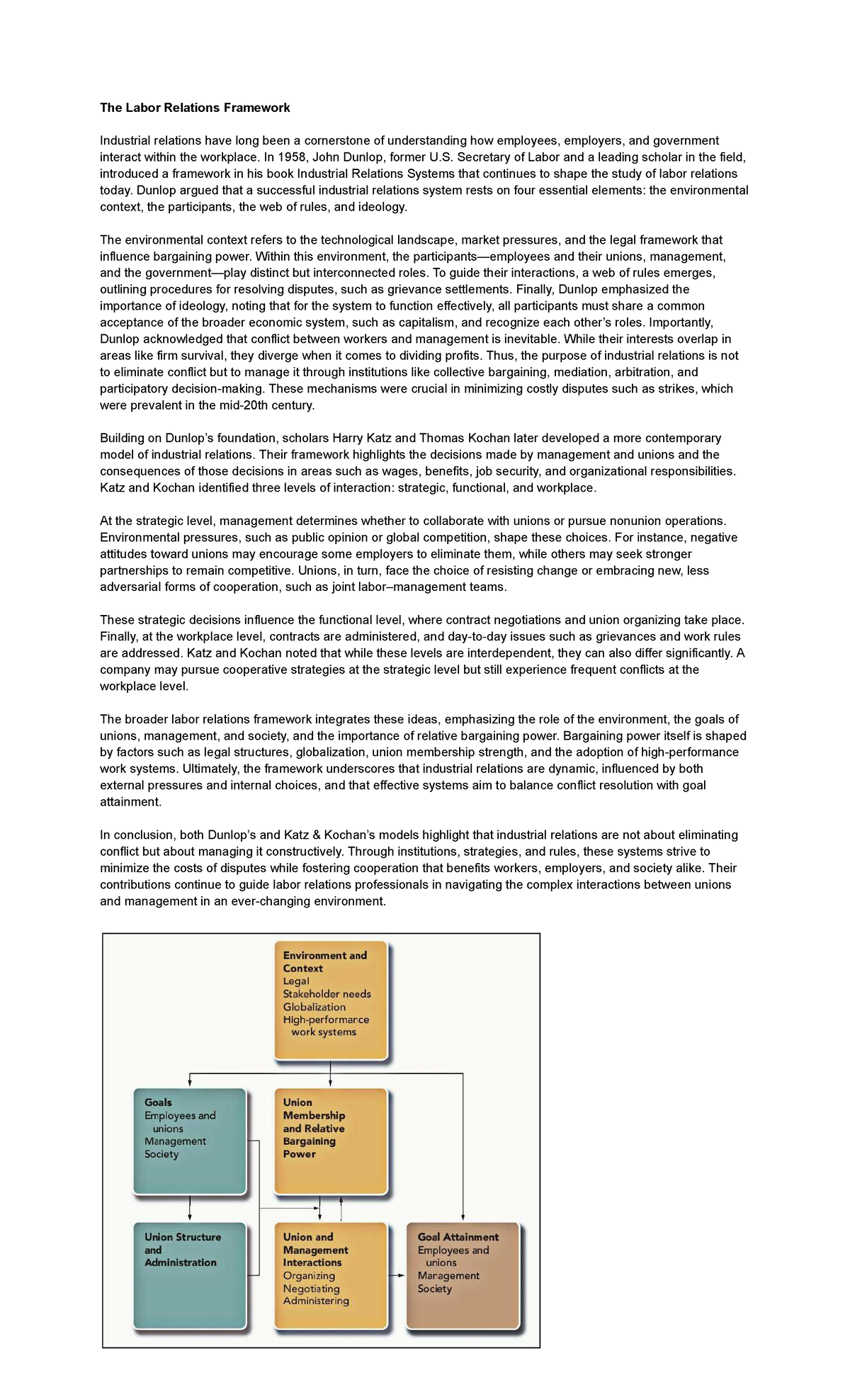 Labor Relations Framework: Goals & Strategies Overview - Studocu