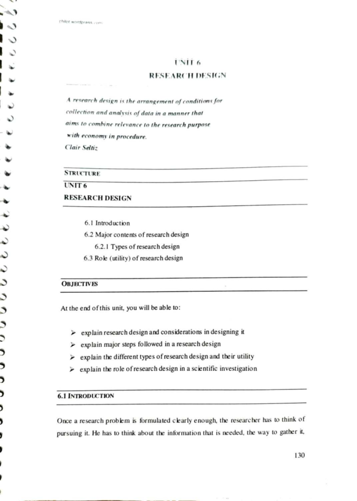 Research Design - UNIT 6 Lecture Notes on Methodology - Studocu