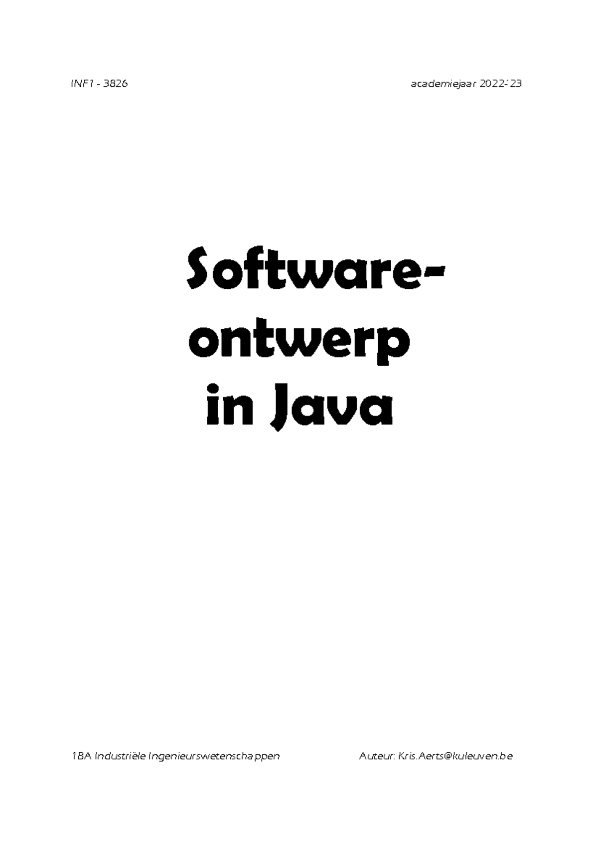 INF1 - Software-ontwerp in Java Hfdst 1: Interactieve Grafische Apps ...