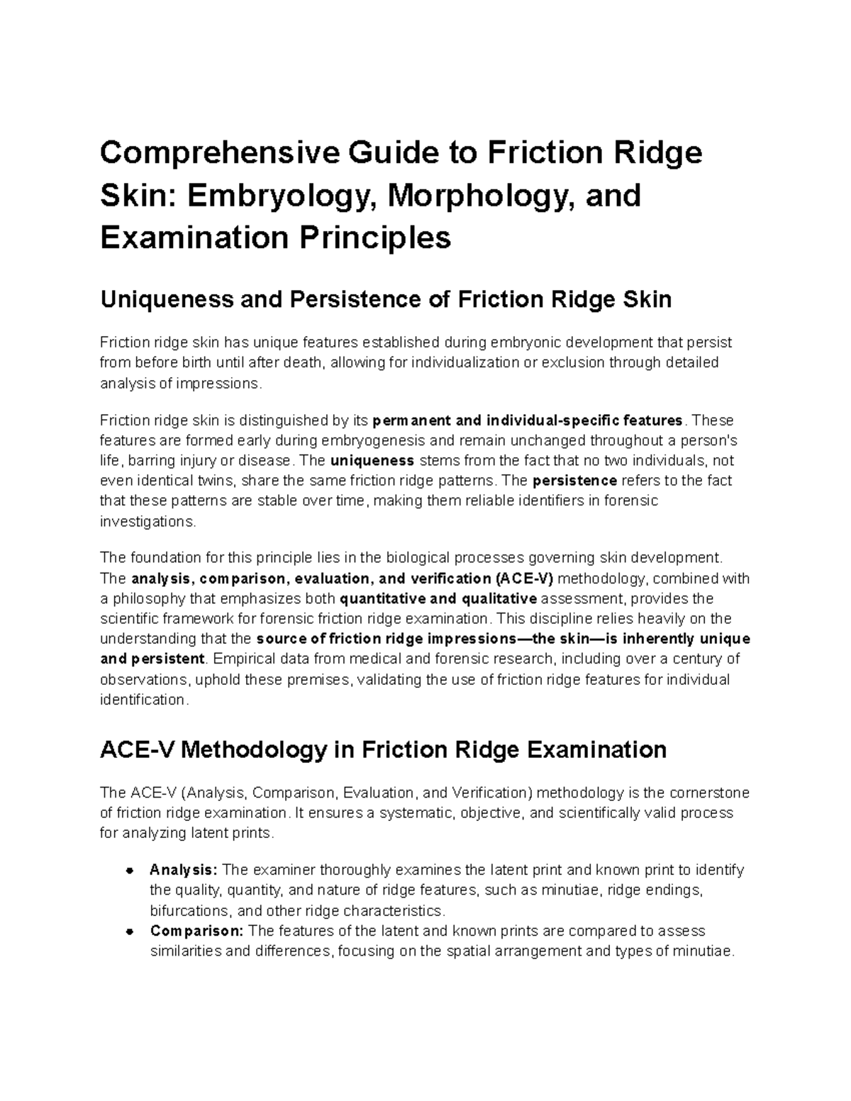 Comprehensive Study of Friction Ridge Skin: Embryology & Forensic ...