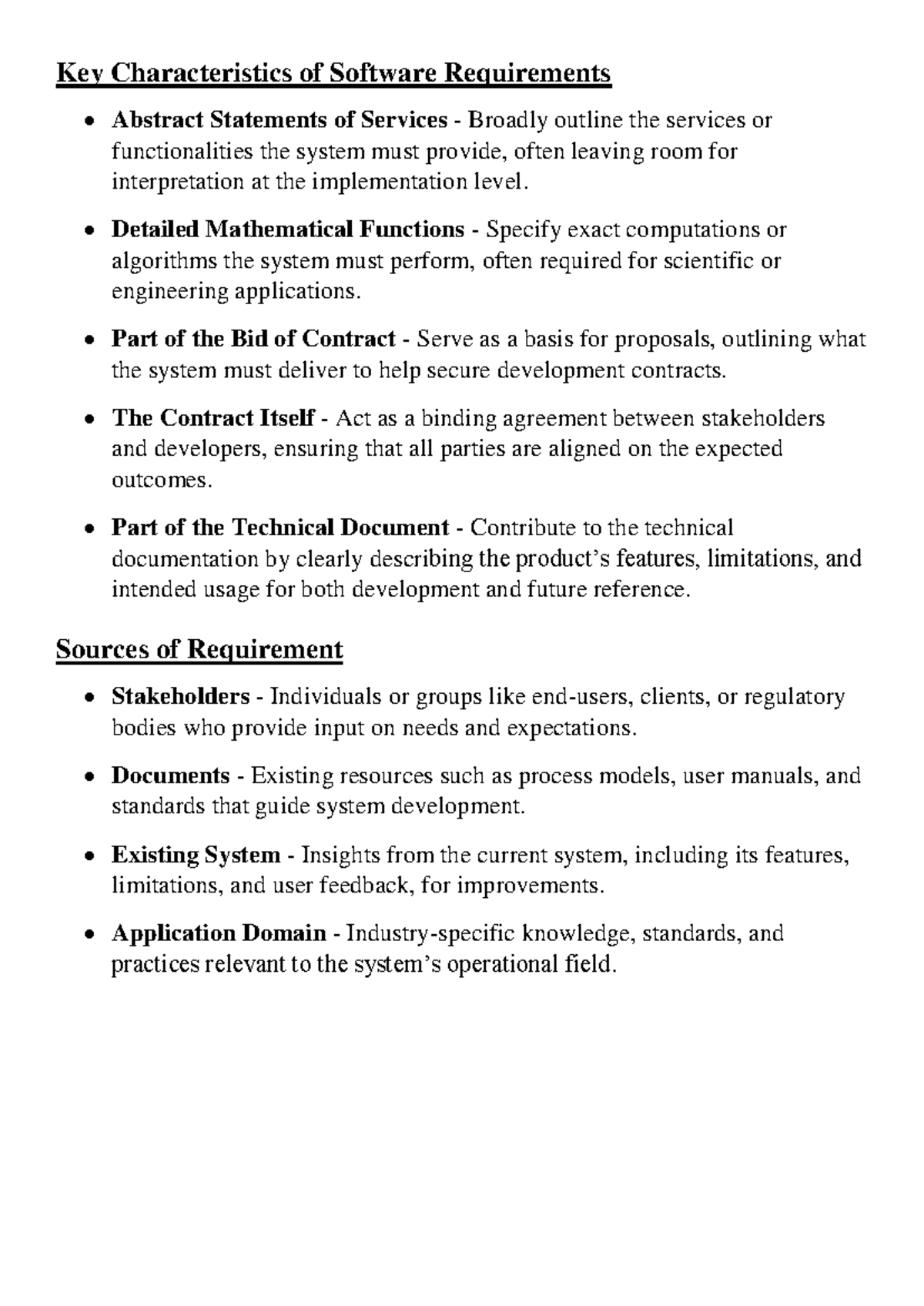 Software Requirements: Key Characteristics and Insights - Studocu